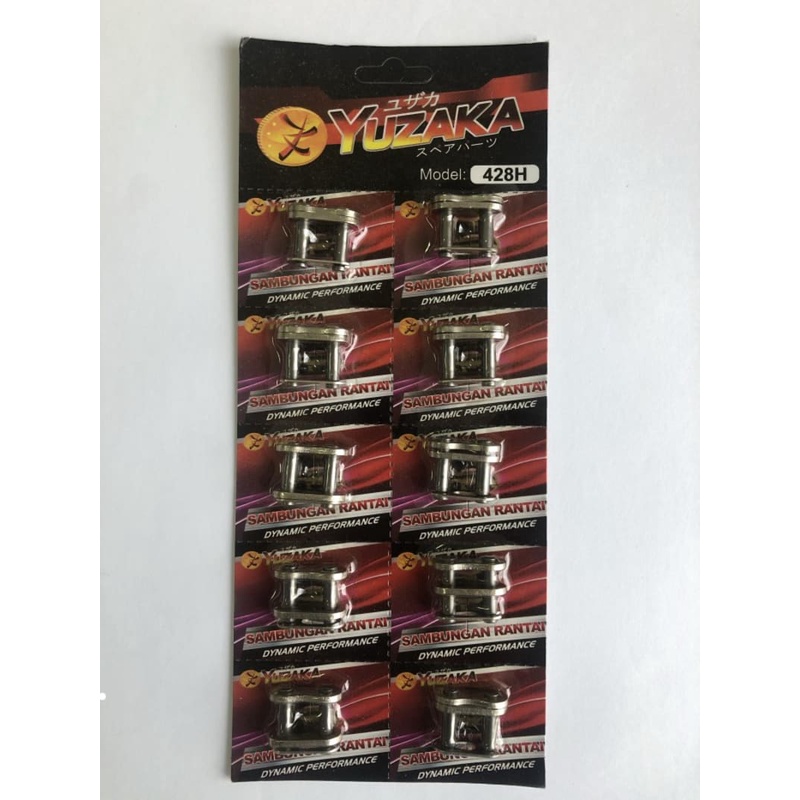 Sambungan rantai 428H NICKEL SILVER CHROME ASLI ORIGINAL YUZAKA RACING