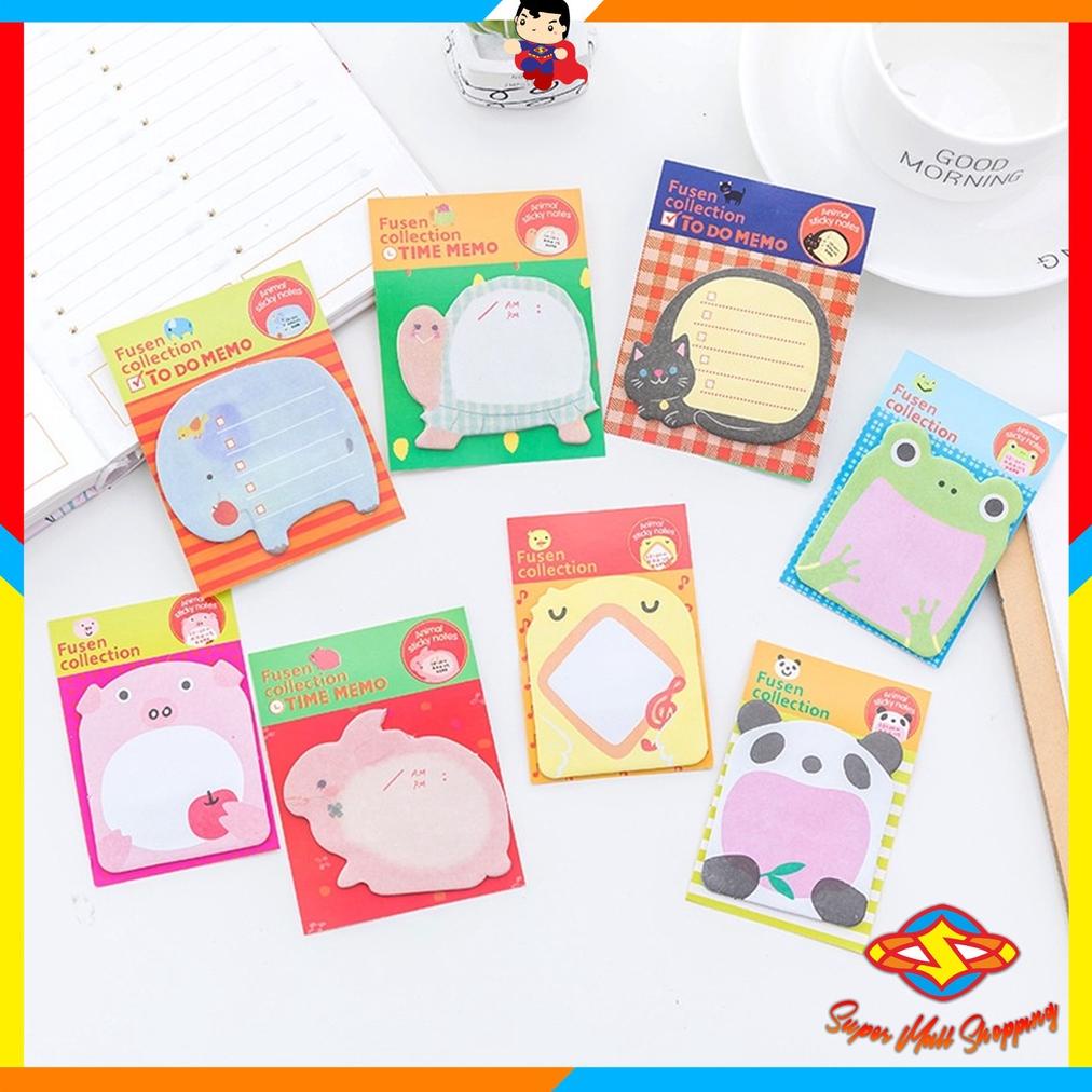 

SMS Sticky Notes Motif HewanTempelan Kertas Catatan Memo Note Karakter Animal Mini Book Karakter Binatang Lucu