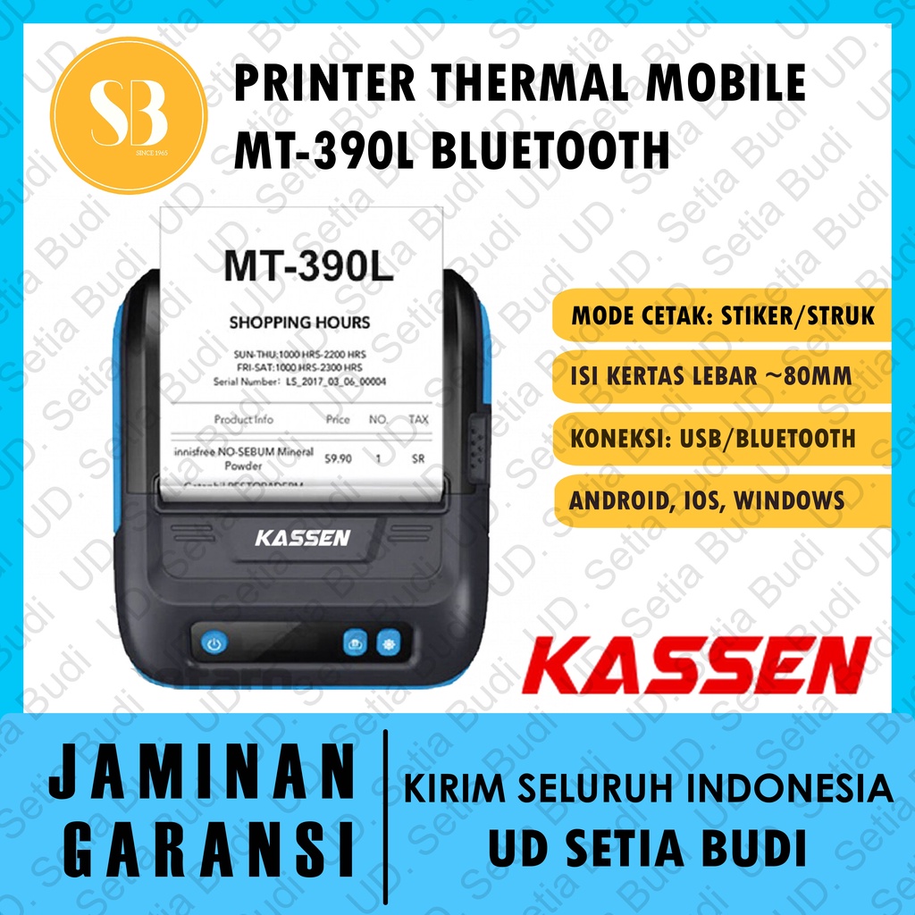 Printer Thermal Bluetooth Kassen MT-390L Resi Kasir 80mm