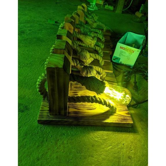 LAMPU TEMPEL DINDING MINIMALIST KAYU LAMPU TALI GONI LAMPU TALI TAMBANG LAMPU HIAS TALI LAMPU HIAS D