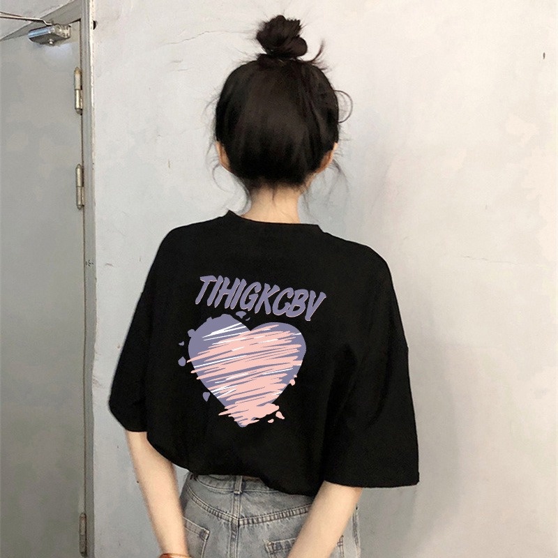 Suhao kapas murni putih depan bahu T-shirt wanita musim panas lengan pendek rasa desain ceruk leher bulat longgar oversize top in pasang kaos impor wanita kaos wanita gaya korea lengan pendek kaos pendek perempuan