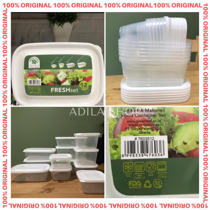 Terlaris (Ready Stock) Fresh Set Green Leaf Food Container Set Of 12