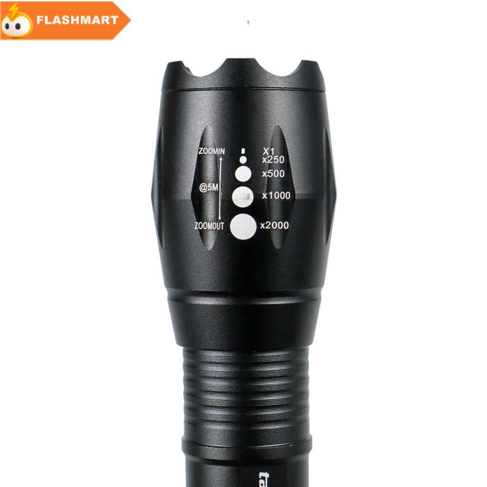 FLASHMART Senter LED USB Rechargable Zoomable XML-T6 10000 Lumens - E18u