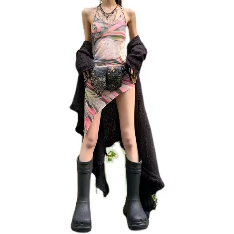 [✅BISA COD] #Sisjuly# Gaun high street vintage wanita / rok asimetris baru untuk wanita