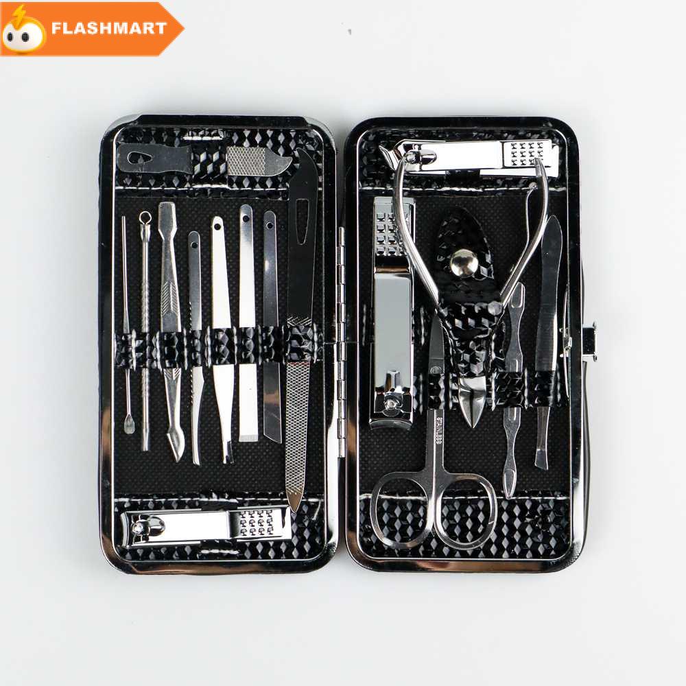 FLASHMART Set Perawatan Kuku Nail Art Manicure Pedicure 16 in 1 - MJ1096-01