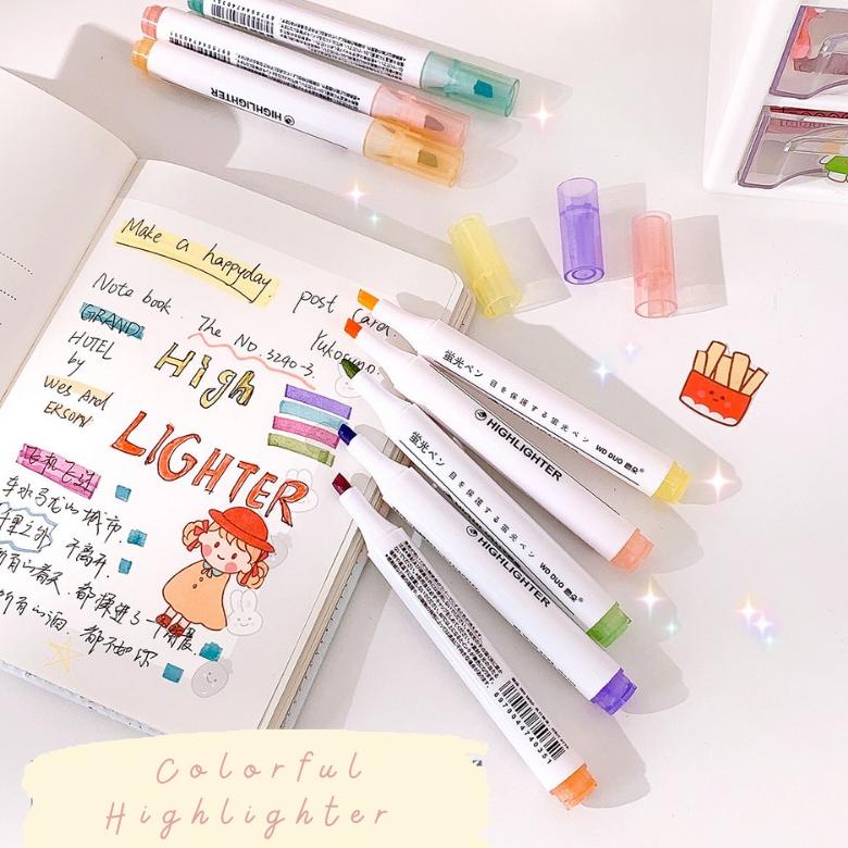 

[Clearance Sale] Buy 1 Get 1 Highlighter Spidol Marker Liner 6Pcs Murah Sepidol Pewarna Alat Tulis / Stabilo Gambar Warna/ Diy Journal Scrapbook