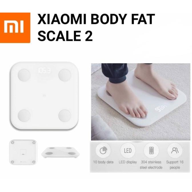 Xiaomi Mi Smart Fat Scale 2 LED Display Timbangan Berat Badan Digital