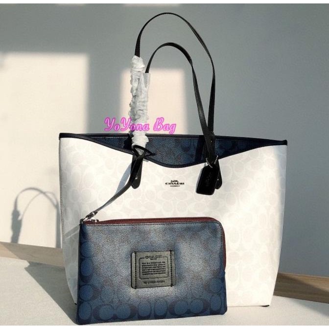 Tas Tote Bag Coach Wanita Reversible City Women Tote Signature 91381 Melaniagung12