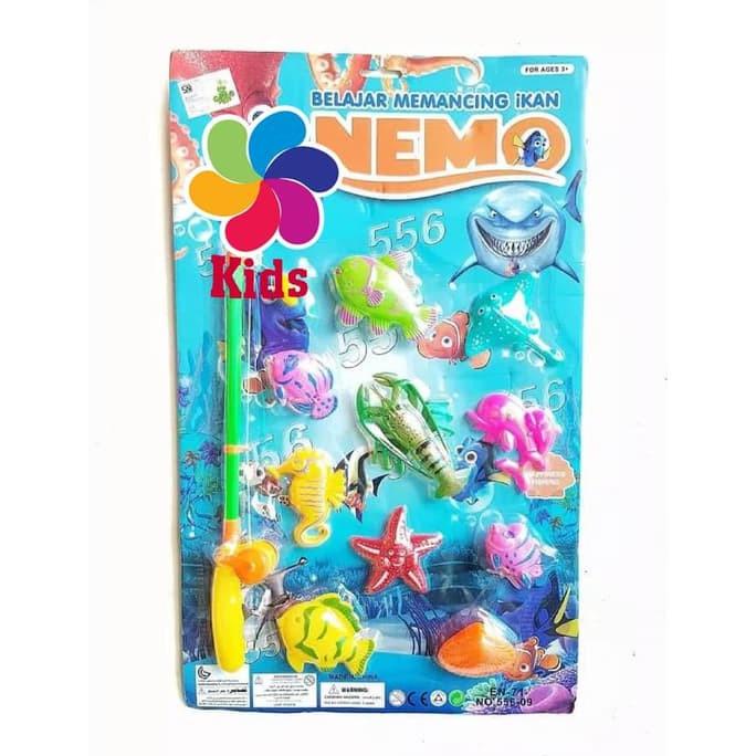MAINAN ANAK PANCINGAN IKAN BELAJAR MEMANGCING NEMO 10 IKAN MAFIA JAMBU