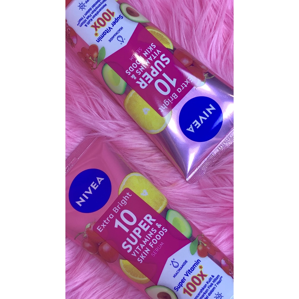 `ღ´ PHINKL `ღ´  Nivea Extra Bright 10 SUPER Vitamin Skin Food body serum mudah menyerap handbody lotion