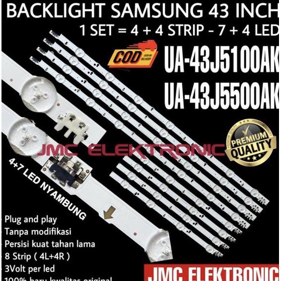 BACKLIGHT TV LED SAMSUNG 43 INC UA43J5100 UA43J5500 UA43J5100AK UA43J5500AK LAMPU BL 43IN 11K UA-43J
