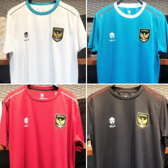 Mills Kaos Timnas Indonesia Shirt SV 29028 Red, Black, Teal & White