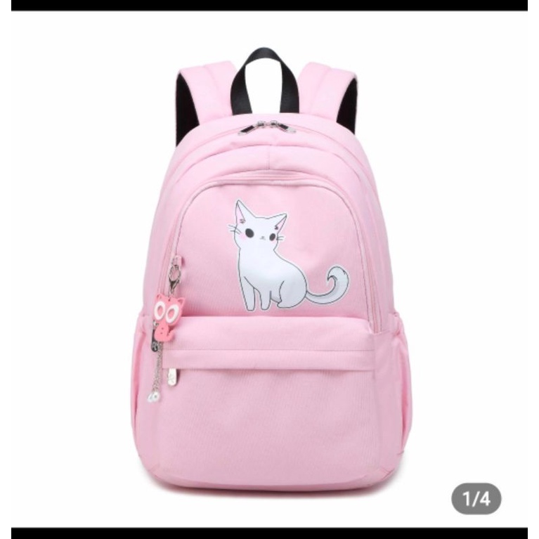 Tas Ransel Wanita Tas Ransel Sekolah Motif Kucing Tas Backpack Sekolah