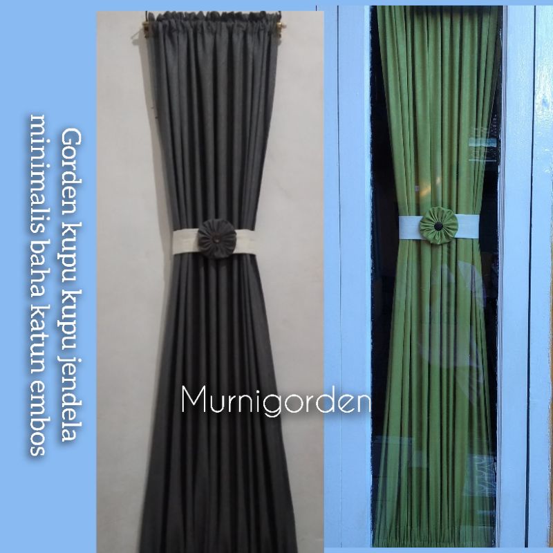 gorden pita ikat tengah bunga/gorden kupu kupu jendela minimalis/gorden sepiral