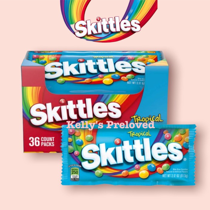 

SKITTLES CANDY TROPICAL 2.17oz 61,5 gr ORIGINAL PRODUCT OF USA