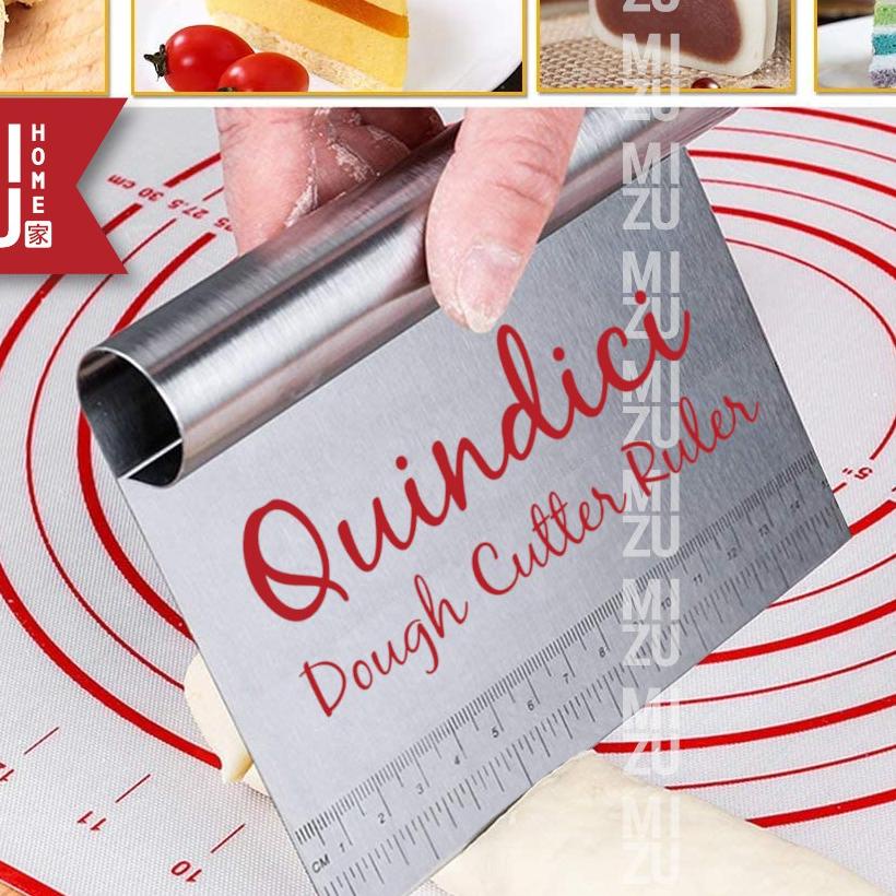 

QUINDICI Ruler Dough Cutter Knife Pemotong Adonan Kue Penggaris Stainless Steel 430 Scraper Chopper