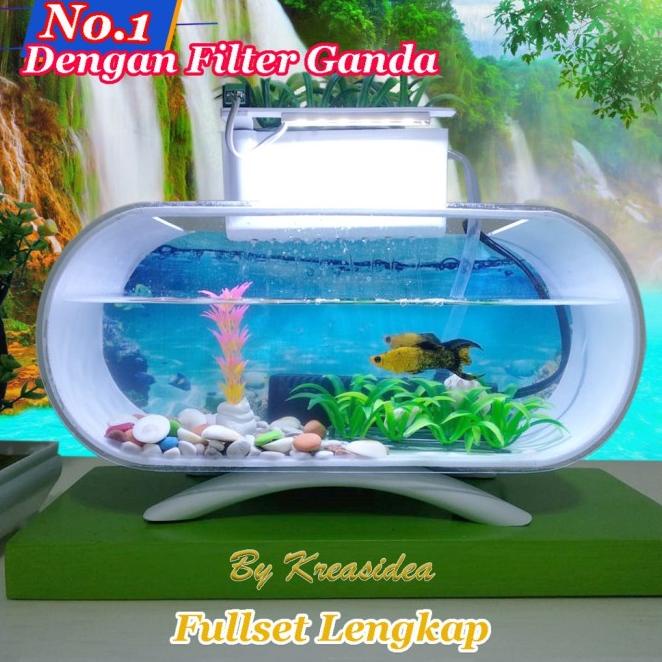Aquarium Mini Dengan Dobel Filteraquarium Cupang Akrilik Lengkap