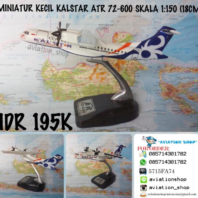 Miniatur Diecast Pesawat Kalstar Atr 72-600 Skala 1:150 (18Cm)