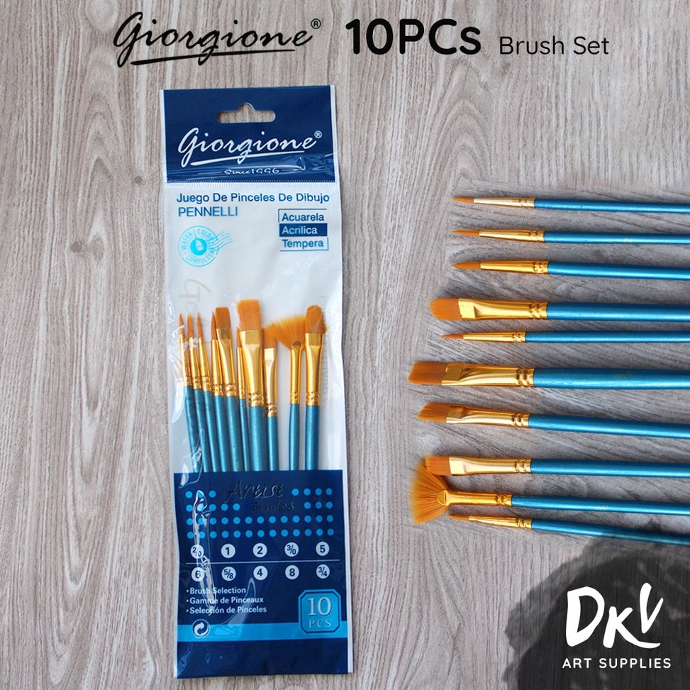 

SPECIAL PRICE Giorgione Brush Set 10 pcs G-198H Kuas Lukis Nylon Ekonomis