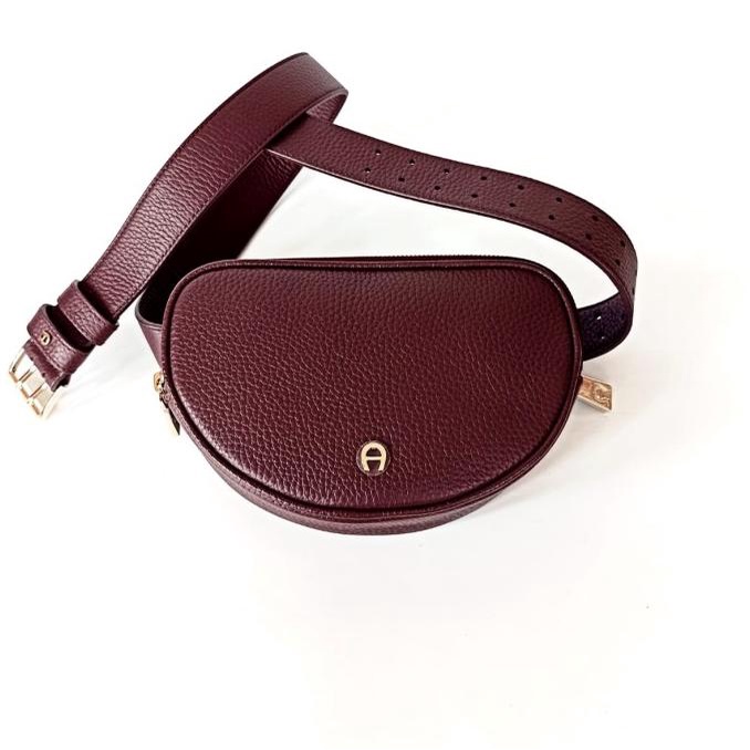 Terbaru Tas Aigner Beltbag Leather Maroon Original Sale