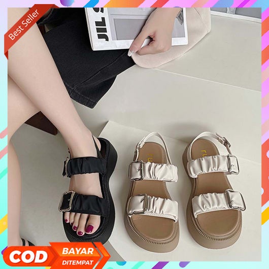 Wedges Wanita Elegan Sandal Weges Wejes Premium Branded Premium Kekinian Cewek Terbaru Model Sekaran