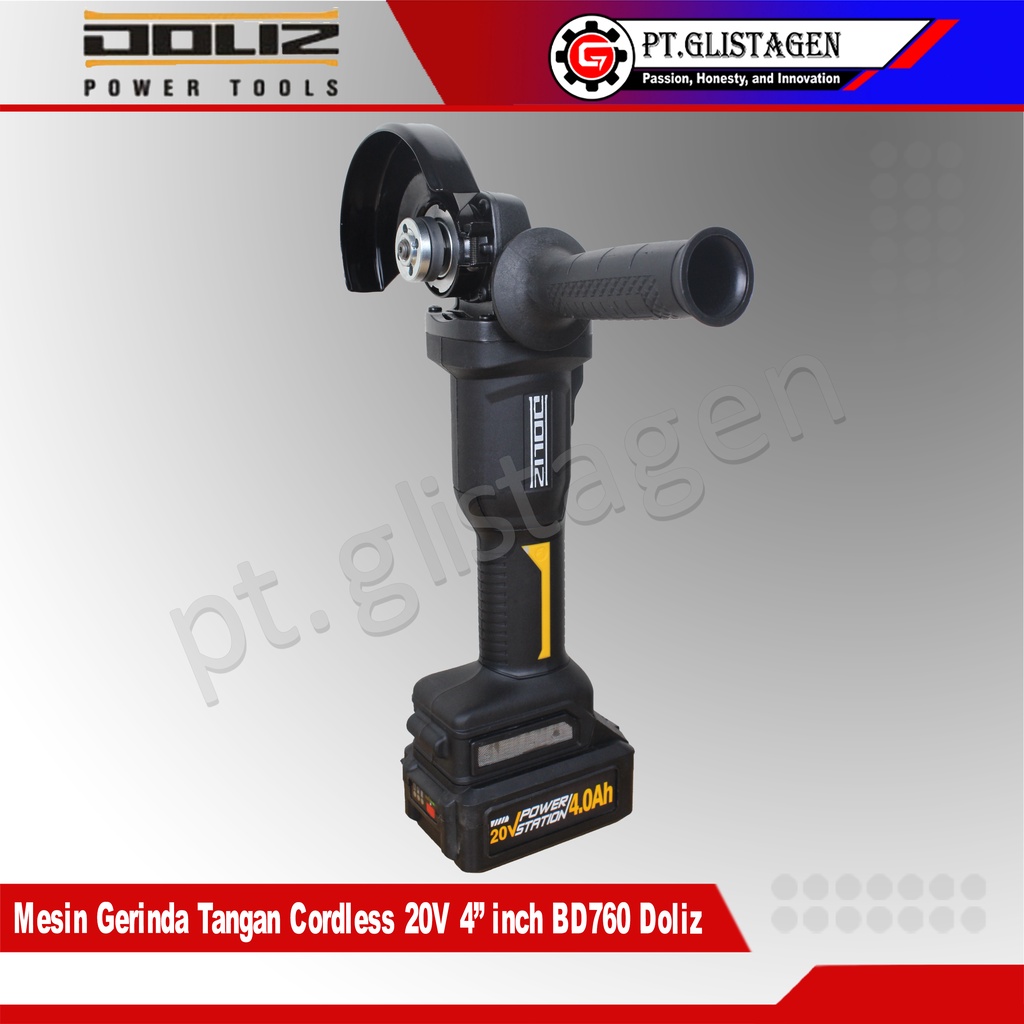 DOLIZ BD760 Mesin Gerinda Gurinda Tangan Baterai Cordless 20V 4&quot; inch