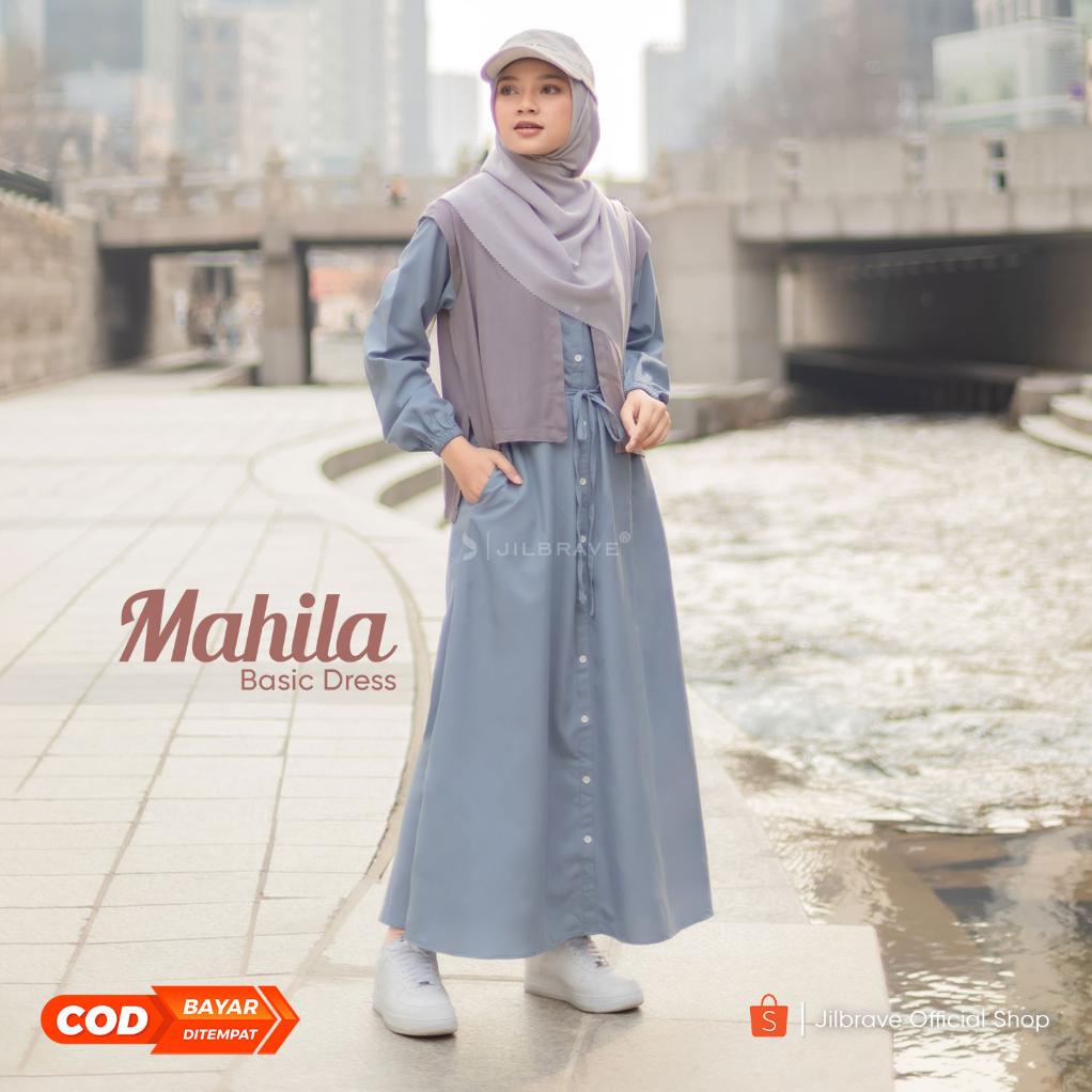 Kode. Y59 Jilbrave Mahila Basic Dress 2.0 | Dress Minimalist | Long Basic Dress | Casual Daily Dress