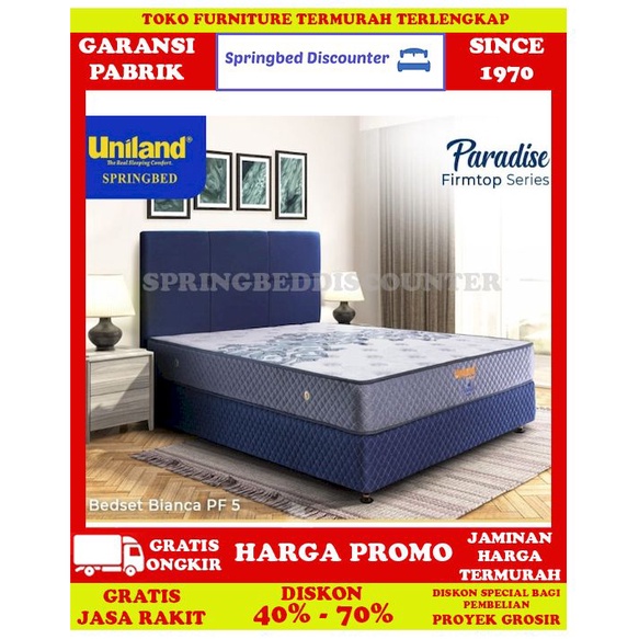 Springbed UNILAND PARADISE FIRMTOP BIANCA PF5 160x200 Kasur Saja