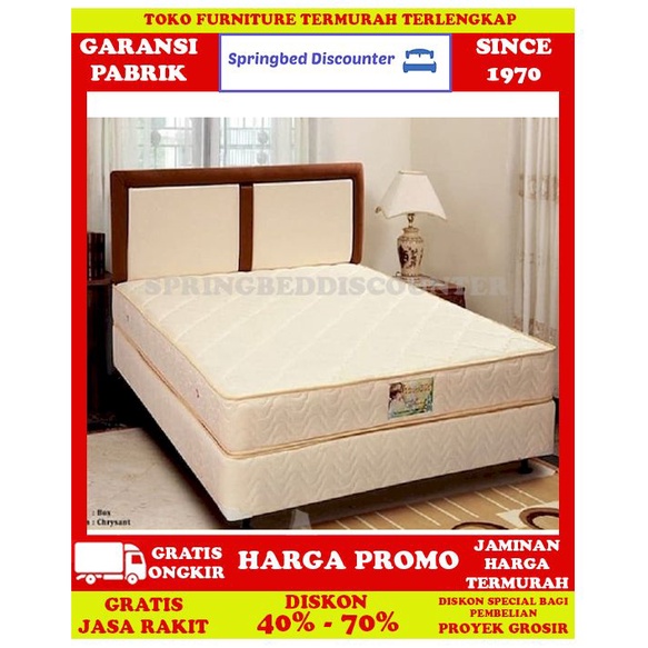 Springbed Spring Bed Kasur UNILAND Standard Chrysant Kain 160x200 Set