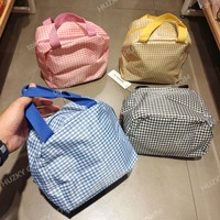 Denpasar COD BALI MINISO Classic Check Bento Bag Tas Lunch Box Tas Tempat Makan Tas Makan Siang Tas 