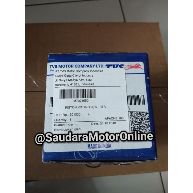 Piston Kit Os 50 Tvs Apache 160 (M7321650) Original
