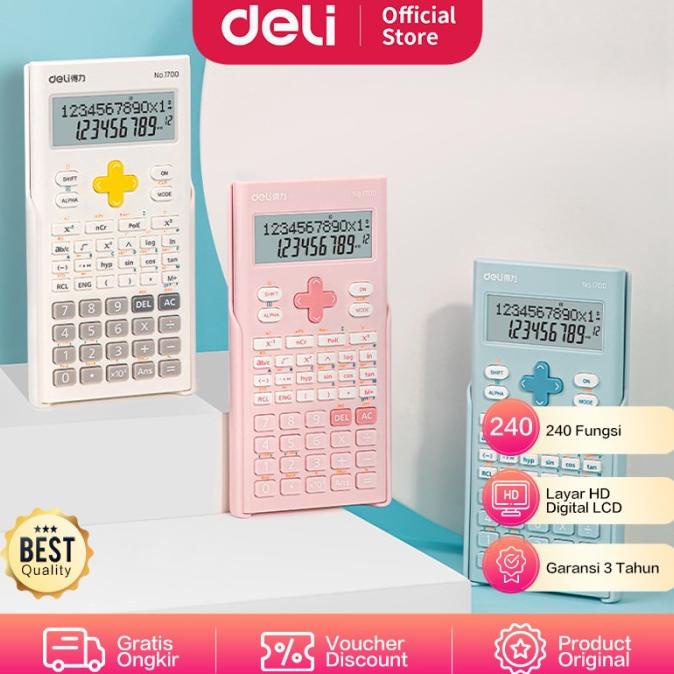 

Deli Scientific Calculator/ Kalkulator Ilmiah 12 Digit 240 Fungsi 1700