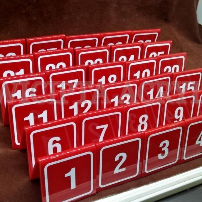 

Acrylic Nomer Meja 1-30 Merah