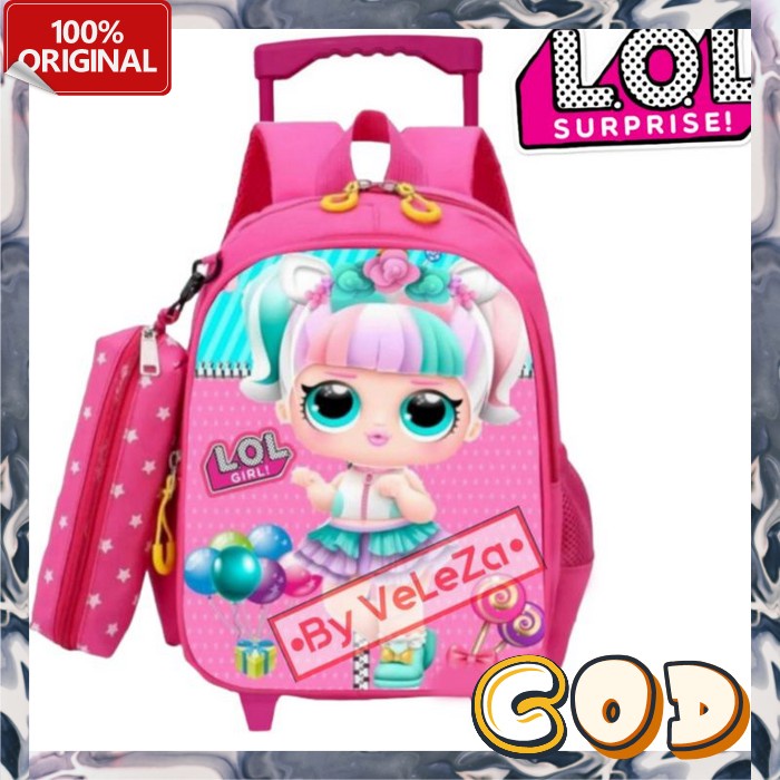 Troley Sekolah Paud Trolly Dorong Skolah Tk Rangsel Karakter Ank Dorong Tas Ransel Koper Tas Trolley