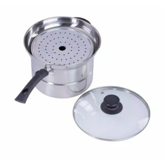 Panci Masak Multifungsi 3 in 1 Goreng Kukus Rebus Multifunction Cooking Pot Multifryer 2 Kuping 22cm M-144