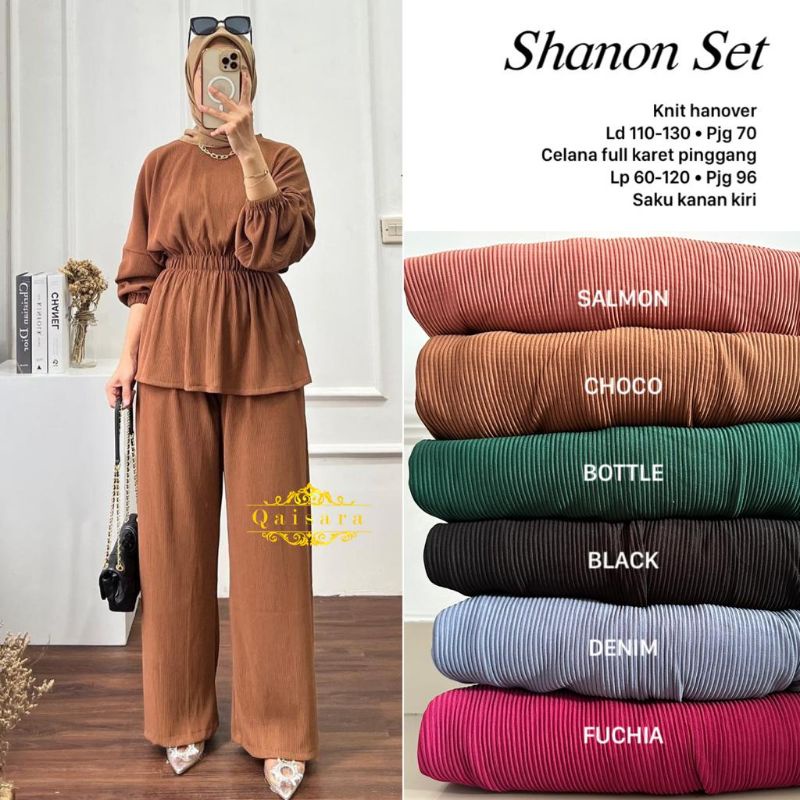Setelan Celana Shanon Setelan Celana Knit Setcel Dewasa Polos LD 110-130cm