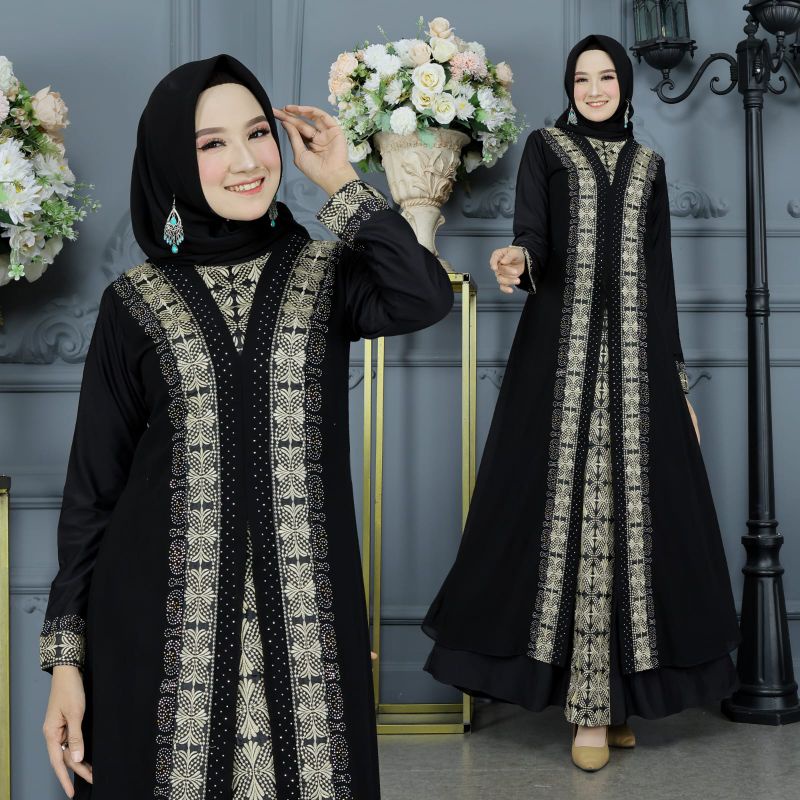 GAMIS ABAYA TURKEY BORDIR SONGKET GOLD