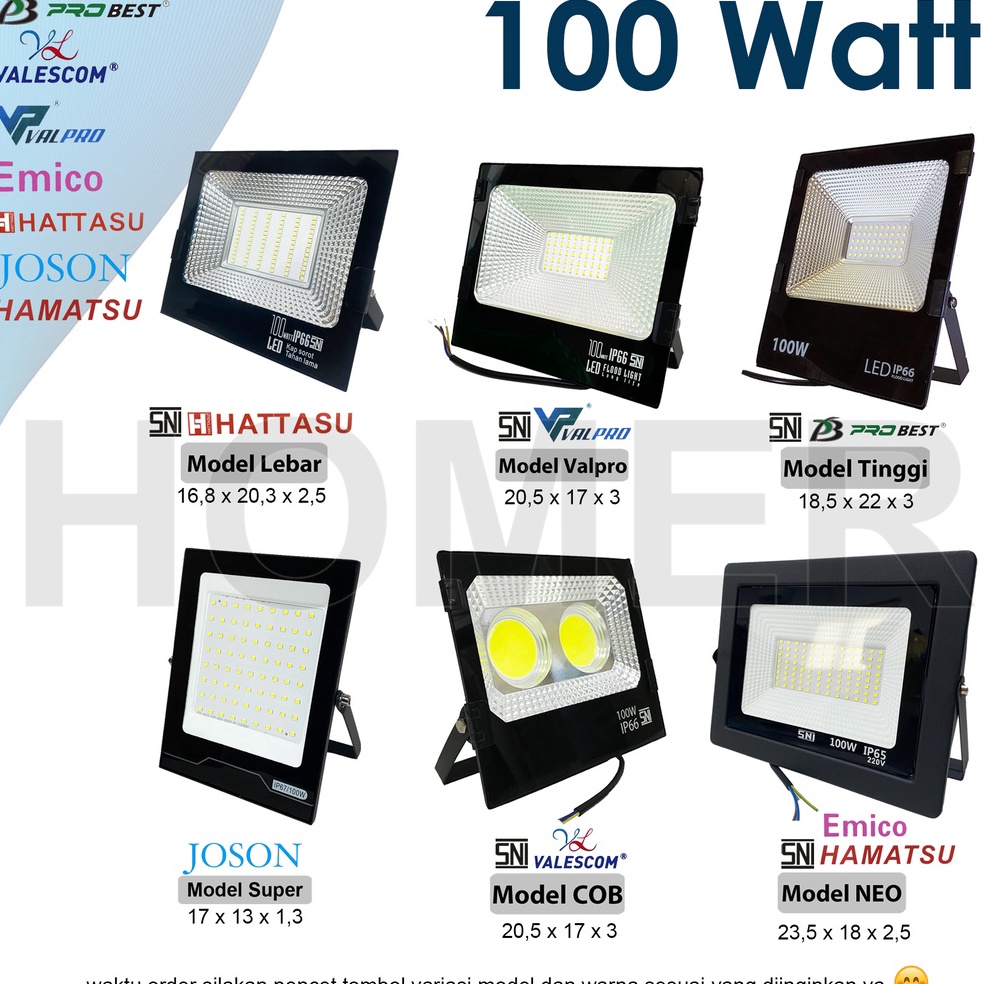 Laris lampu led sorot / tembak / floodlight / outdoor / lapangan COB SMD super terang jarak jauh 100