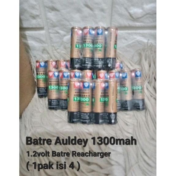 Special - BATRE AULDEY AA 1300MAH 1.2V Batre Rechargeable mainan tamiya dll ( 1pak isi 4pc ) 