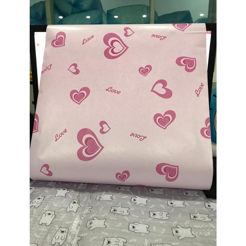 Cod - Wallpaper Sticker Motif Love Pink 5021-1 / Wallpaper 2021 / Uk.9mx45cm