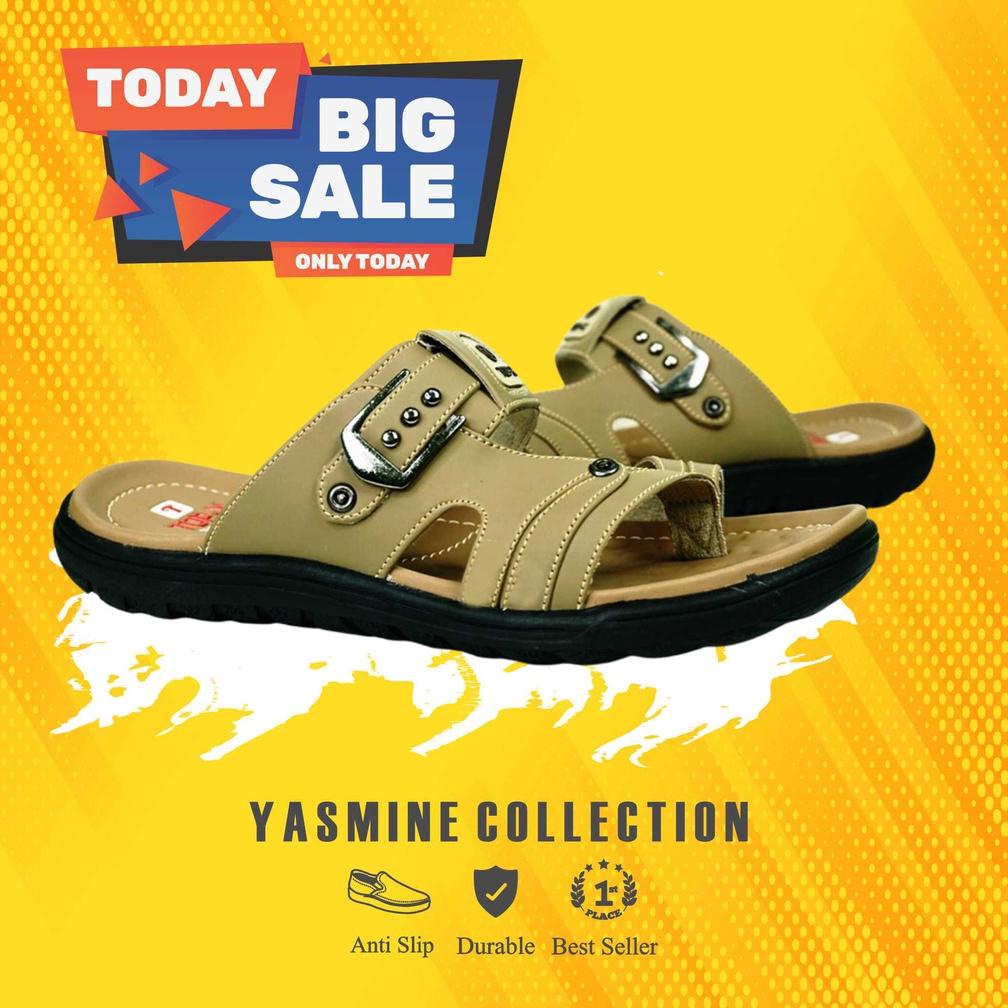 Hot Sale Sandal Pria Kulit Impor Asli Original Sendal Jepit Casual Keren