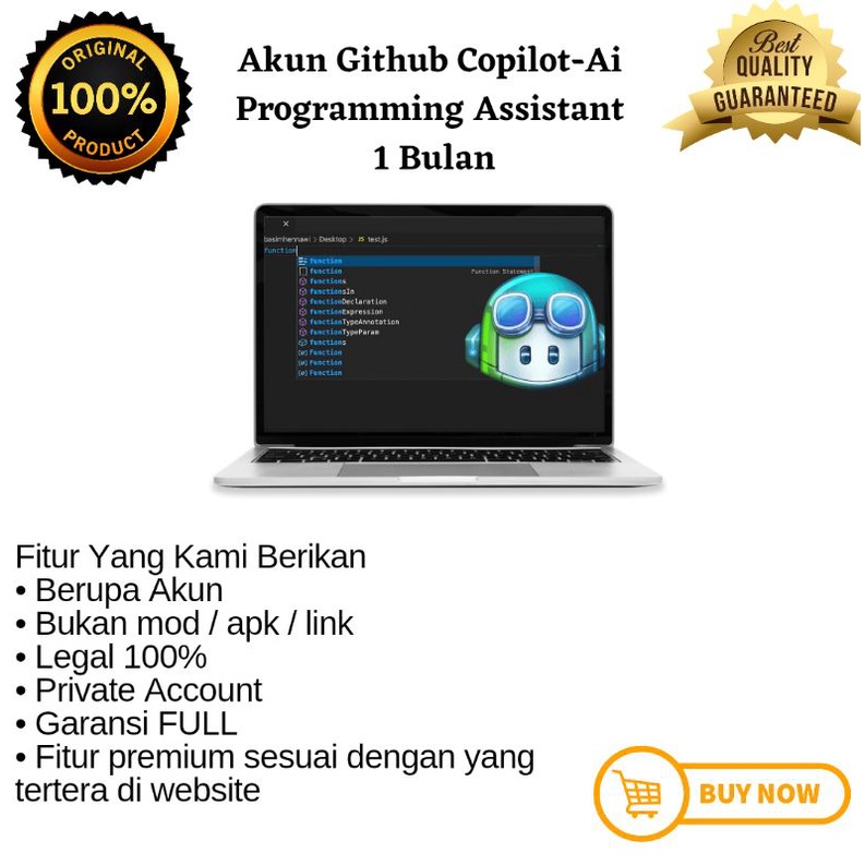 Akun Github Copilot-Ai Programming Assistant
 1 Bulan