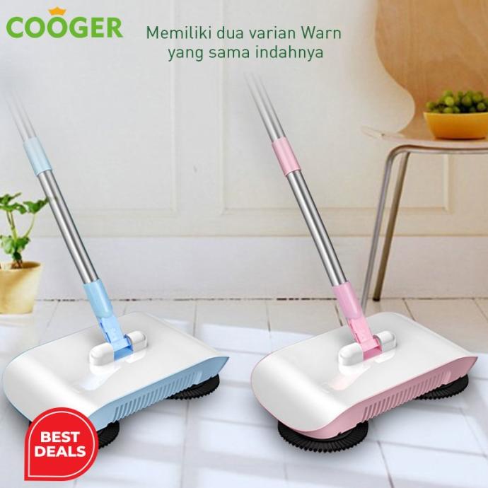 COOGER Sapu Pembersih Lantai Otomatis Dapat Berputar 180 Derajat