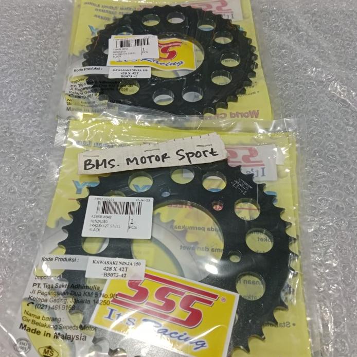 GEAR BELAKANG NINJA RR SSS 428-42 BLACK/GEAR SSS NINJA RR/428-42.BLACK REAL