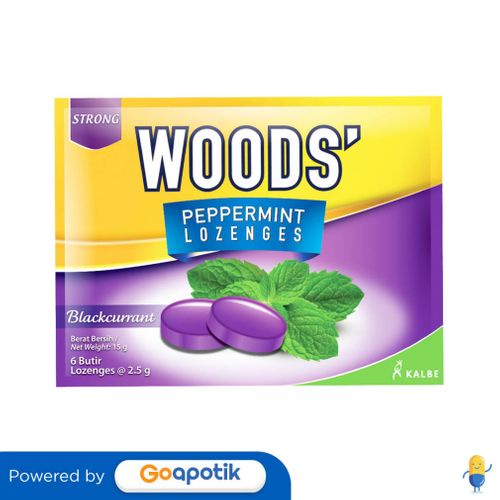 

WOODS TABLET HISAP PEPPERMINT RASA BLACKCURRANT SACHET 6 PCS