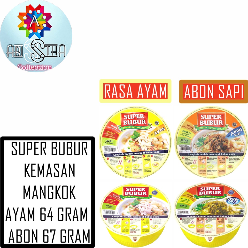 

Super bubur Instan Kemasan Mangkok Ayam dan Abon Sapi