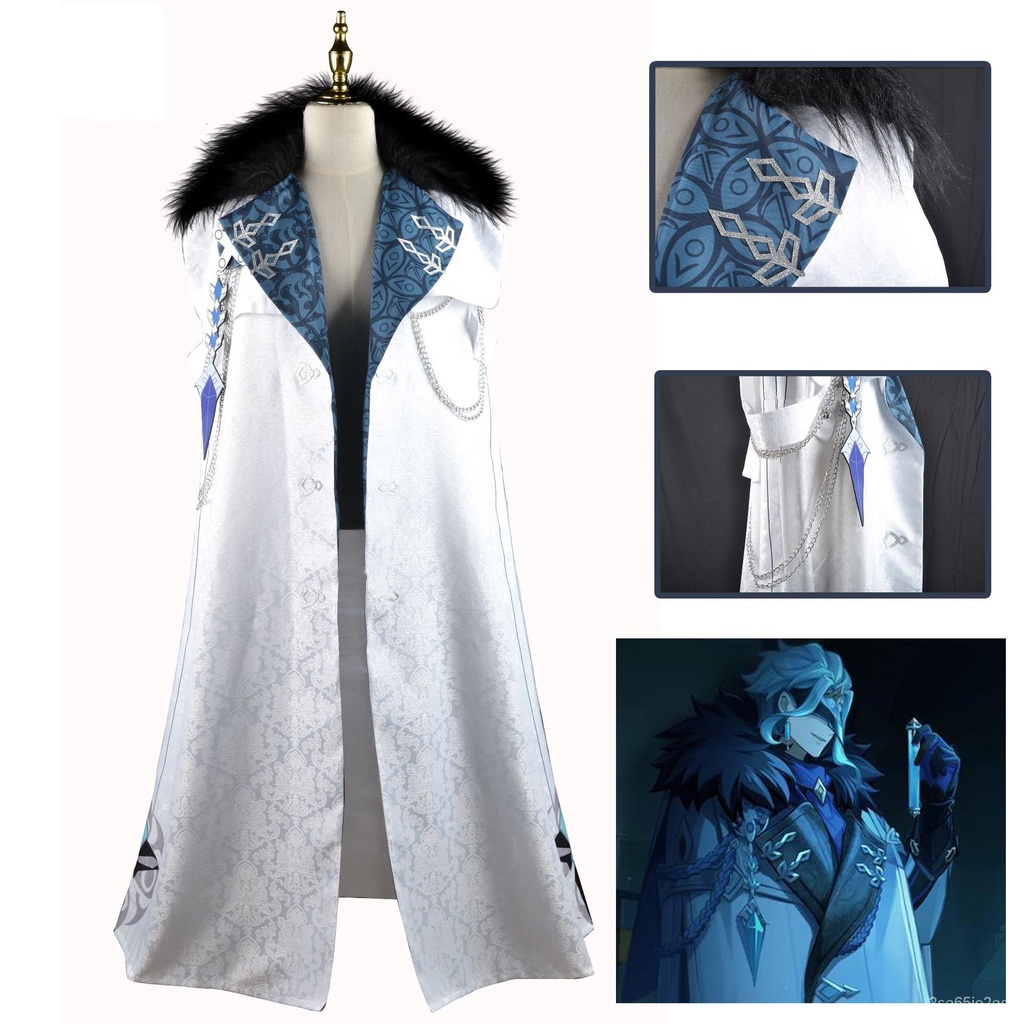 Genshin Impact Fatui Cosplay Cloak Ajax Childe Tartaglia Scarf Halloween Clothes Uniform Harbinger C
