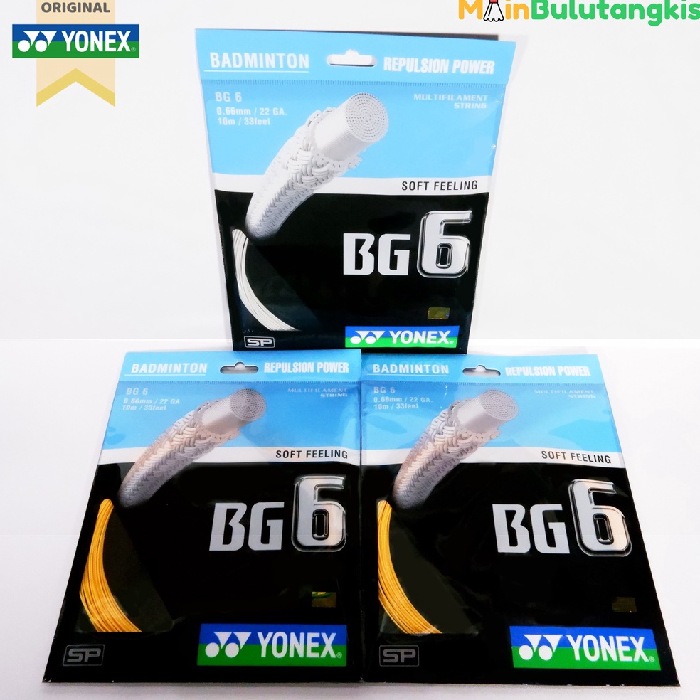 (U✪44-➸) Senar Raket Badminton Yonex BG6 BG 6 Original 100% langsung.kiriim