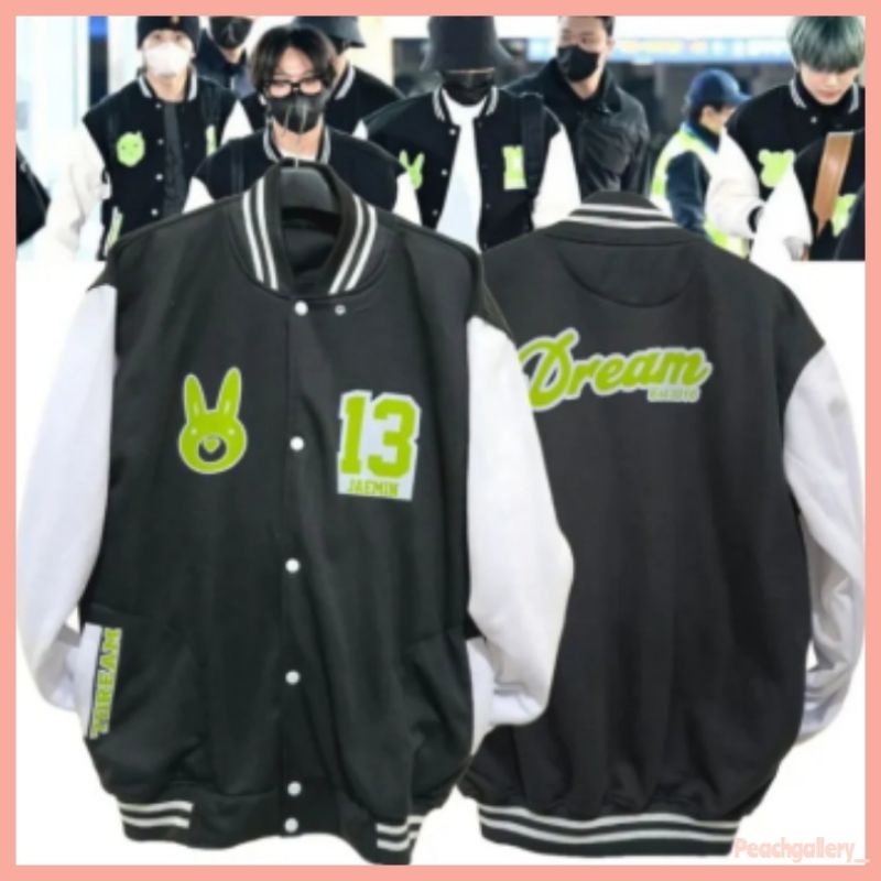 Jaket Varsity Est 2016 NCT Dream jaemin jisung jeno mark haechan renjun manila Airport outfit