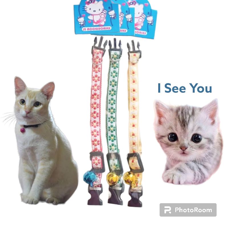 Kalung Kucing Bunga Melati 14mm + Plastik
